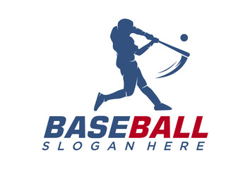 Baseball player vector silhouette. Baseball player logo design © Locho99