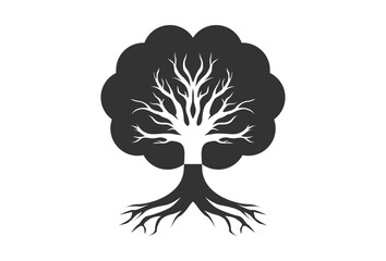 vector black tree of live icon on white background template