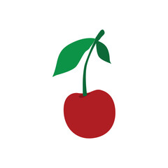 Vector Cherry Fruit Design on White Background