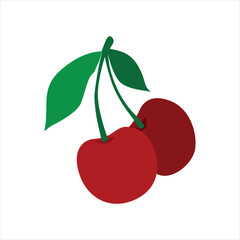 Vector Cherry Fruit Design on White Background