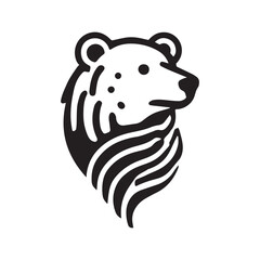 2d bear logo with white background