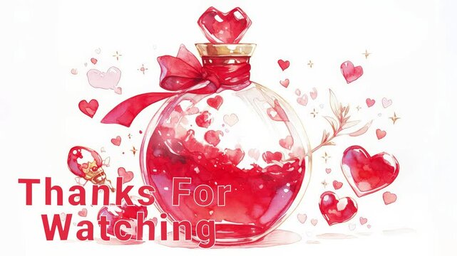 Magical love potion artwork brings enchantment and charm to life thanks for watching stream overlay seamless loop Vtuber streamer asset twitch zoom OBS screen animated wallpaper virtual background