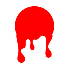 round Blood drips pattern and splatters liquid stain texture. Paint dripping. Dripping liquid. Paint flows. Current paint, stains. Current drops. Color easy to edit. Transparent background