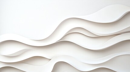Abstract white wave pattern on a smooth surface, perfect for design and background use with a modern aesthetic.