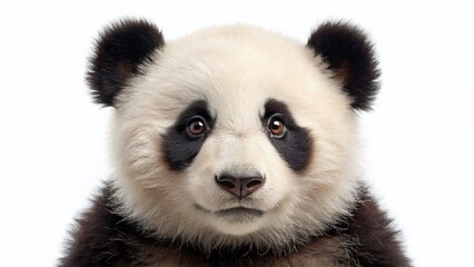 Naklejka premium Adorable Panda Bear, Isolated White Background, High Resolution Stock Photo