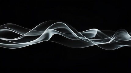 Gentle mist waves transitioning over a matte black canvas