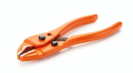 Fototapeta premium Professional Orange Handled Pliers Precision Grip Spring Loaded Metalworking Tool