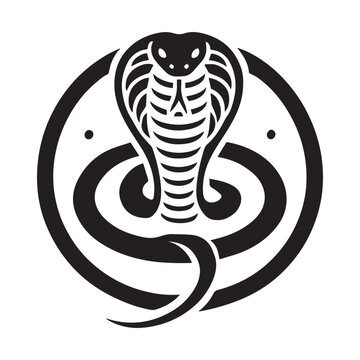 2d cobra snake logo with white background