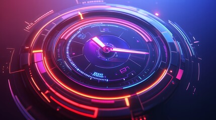 Futuristic Minimalist Clock Face Design