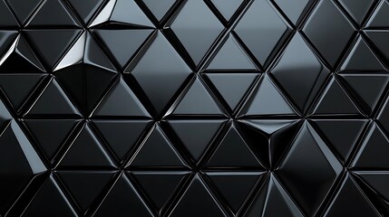 Fototapeta premium A polished triangular tile design with bold 3D black blocks creating depth