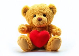 Adorable Tilt-Shift Teddy Bear with Heart - Cute Clipart Illustration