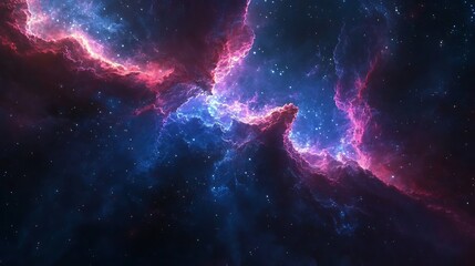 Fototapeta premium Hypnotic neon fractals expanding endlessly into the starry void