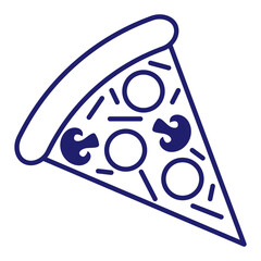Pizza flat line icon. Vector thin sign of italian fast food cafe logo. Pizzeria illustration. Eps 10. Vector illustration.