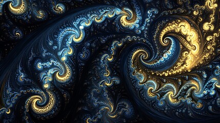 Hypnotic fractal patterns glowing with neon energy in deep space