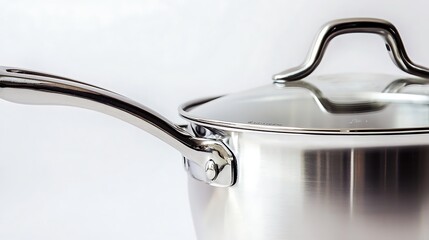 A silver pot with a lid on top
