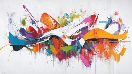 Vibrant Abstract Graffiti Art with Bold Colors
