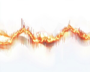 Obraz premium Abstract data visualization with dynamic wave patterns in vibrant colors.
