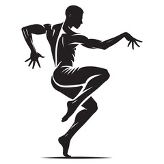 Kizomba Silhouette Vector Illustration, Solid White Background.