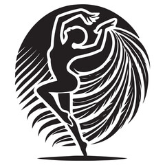 Kizomba Silhouette Vector Illustration, Solid White Background.