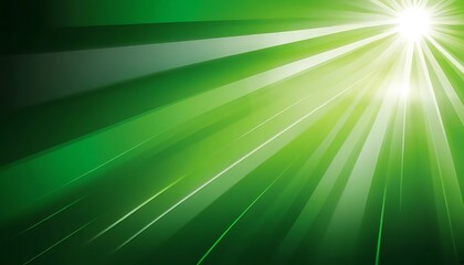 Naklejka premium Abstract Green Light Rays Radiating from a Bright Center