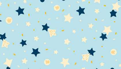 Abstract Blue Background with Yellow Stars