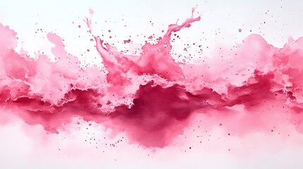 Obraz premium Vibrant Pink Ink Exploding Dynamically: Abstract Digital Painting Illustration. AI Generated