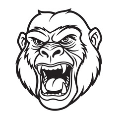 A gorilla head vector artwork illustration
