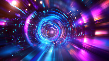 Obraz premium Alien spaceships, ufo with blue and purple light beam. Vector realistic illustration of futuristic flying saucer, unidentified round rocket. Clipart of galaxy spacecraft, glow rocketship