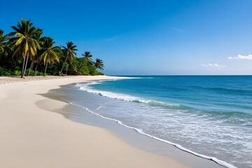 beach with palm trees