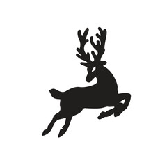 Graceful Deer Silhouette Icon in Natural Setting