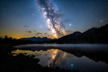 sunrise over the lake