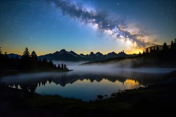 Fototapeta premium Stunning View of the Milky Way Galaxy at Night