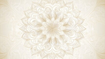 An intricate floral pattern designed in soft tones against a cream background