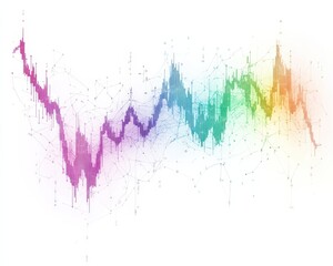 Obraz premium Colorful abstract data visualization showing trends in chart form.