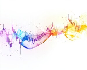 Obraz premium Colorful abstract wave forms representing data visualization and analysis trends.