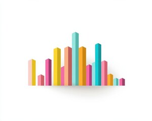 Fototapeta premium Colorful bar graph representation for data visualization and business analytics.