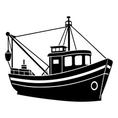 silhouette of a fishing boat