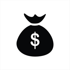 Money Bag Vector Illustration: Financial Wealth Concept