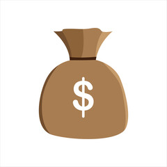 Money Bag Vector Illustration: Financial Wealth Concept