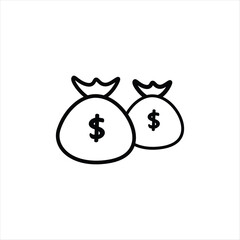 Money Bag Vector Illustration: Financial Wealth Concept