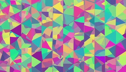 Vibrant Geometric Abstract: Colorful Triangle Mosaic in Pastel Hues