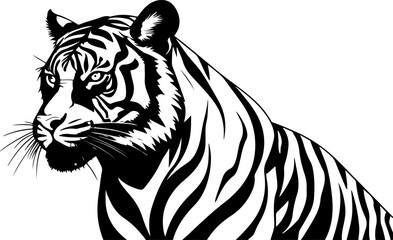 a tiger head silhouette art