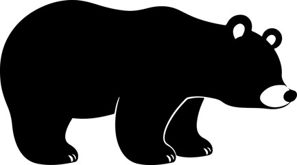 a cute bear silhouette vector art