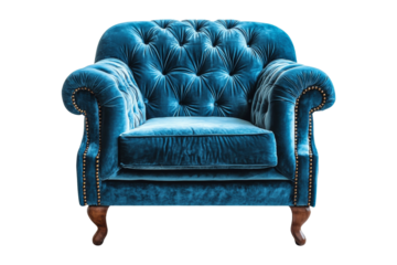 Elegant velvet tufted chair on