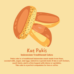 Pukis cake, a traditional Indonesian dessert, topped with melted chocolate, chocolate sprinkles and colorful sprinkles.