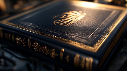 A Luxurious Dark Book With Gold Lettering And Embellishments