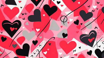 Geometric Valentine's Love Pattern with Scalable Romantic Elements