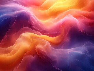 Fototapeta premium Vibrant Digital Painting: Abstract Colorful Waves Flowing Seamlessly. AI Generated