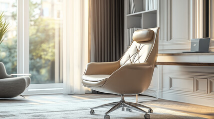 Office swivel chair isometric icon, cartoon vector illustration