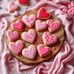 heart shaped cookies on a plate